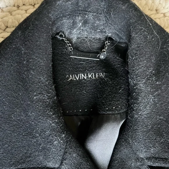 Calvin Klein Black Wool Winter Coat - Picture 5 of 15